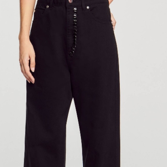 SANDRO embellished sz 36 black jeans - Picture 6 of 16